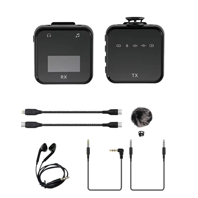 Wireless Lavalier Microphone System Bluetooth Audio Video Voice Recording Mic