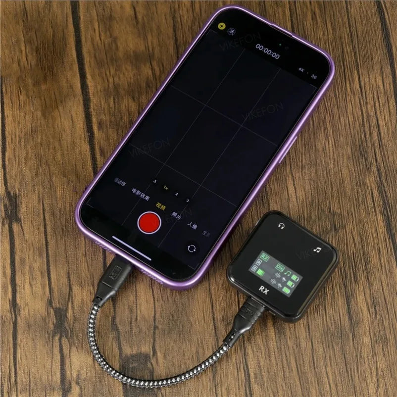 Wireless Lavalier Microphone System Bluetooth Audio Video Voice Recording Mic
