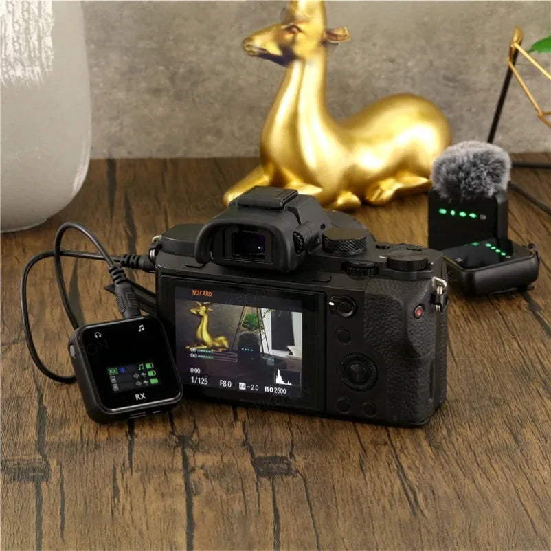 Wireless Lavalier Microphone System Bluetooth Audio Video Voice Recording Mic