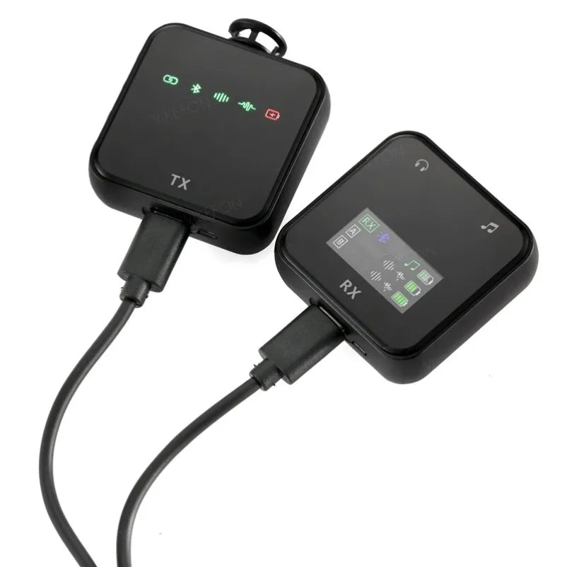 Wireless Lavalier Microphone System Bluetooth Audio Video Voice Recording Mic