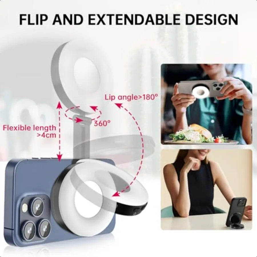 Magnetic Selfie Light and Mirror Compatible with MagSafe