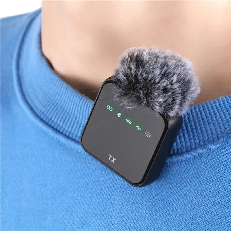 Wireless Lavalier Microphone System Bluetooth Audio Video Voice Recording Mic