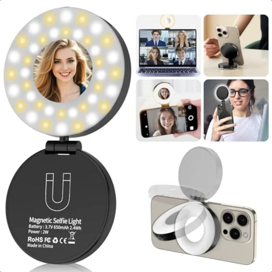Magnetic Selfie Light and Mirror Compatible with MagSafe