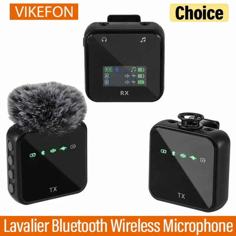 Wireless Lavalier Microphone System Bluetooth Audio Video Voice Recording Mic