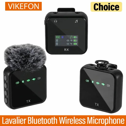 Wireless Lavalier Microphone System Bluetooth Audio Video Voice Recording Mic